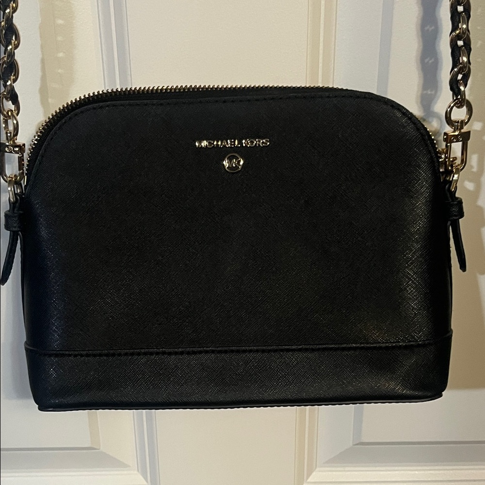 Michael Kors Black Leather Crossbody Bag